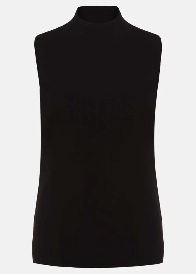 Phase Eight Miley Sleevless Funnel Neck Tank Black Women Knitwear