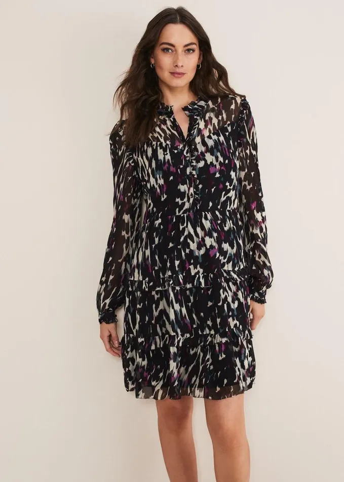 Phase Eight Millicent Print Tiered Dress Multicoloured Women Dresses