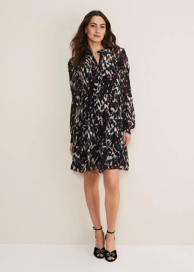 Phase Eight Millicent Print Tiered Dress Multicoloured Women Dresses