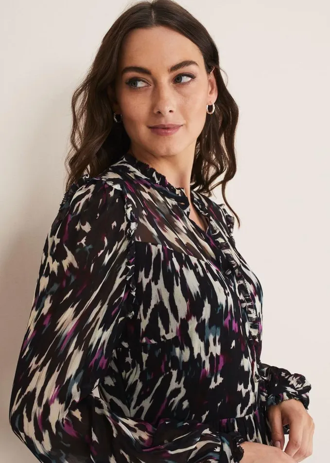 Phase Eight Millicent Print Tiered Dress Multicoloured Women Dresses