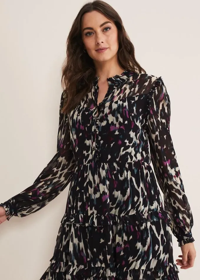 Phase Eight Millicent Print Tiered Dress Multicoloured Women Dresses