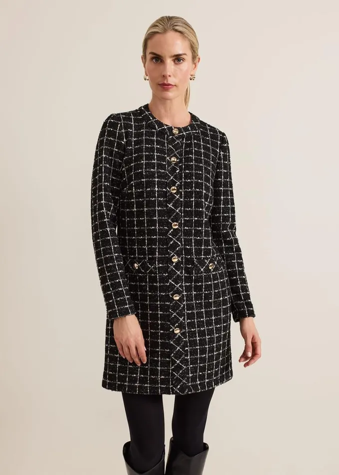 Phase Eight Mylee Black Tweed Tunic Dress Black Women Dresses