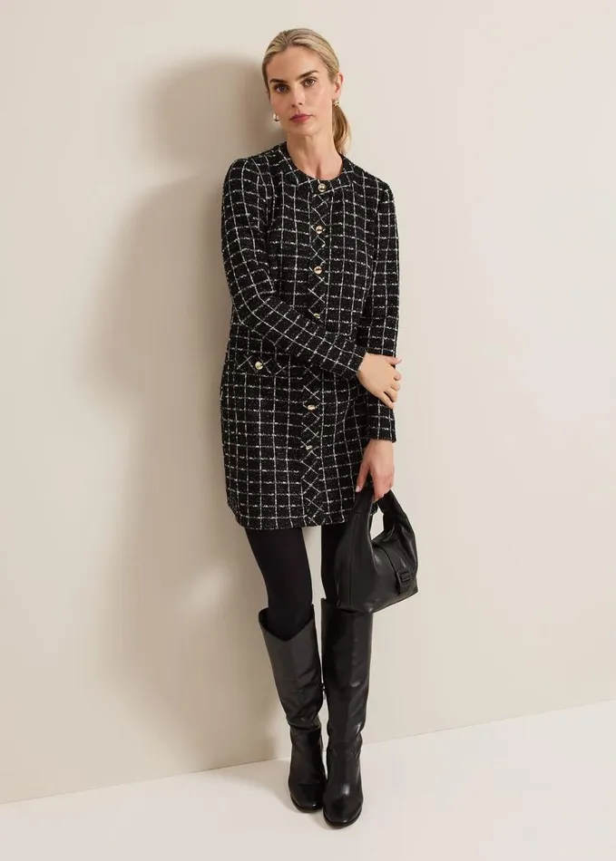 Phase Eight Mylee Black Tweed Tunic Dress Black Women Dresses