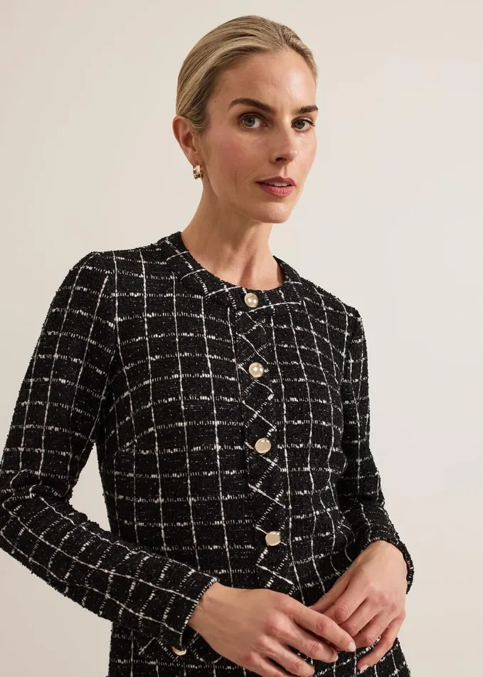 Phase Eight Mylee Black Tweed Tunic Dress Black Women Dresses