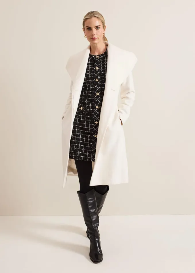Phase Eight Mylee Black Tweed Tunic Dress Black Women Dresses