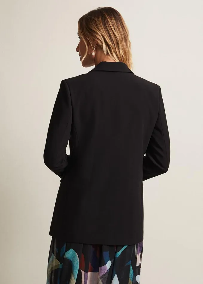 Phase Eight Neah Black Crepe Blazer Black Women Jackets