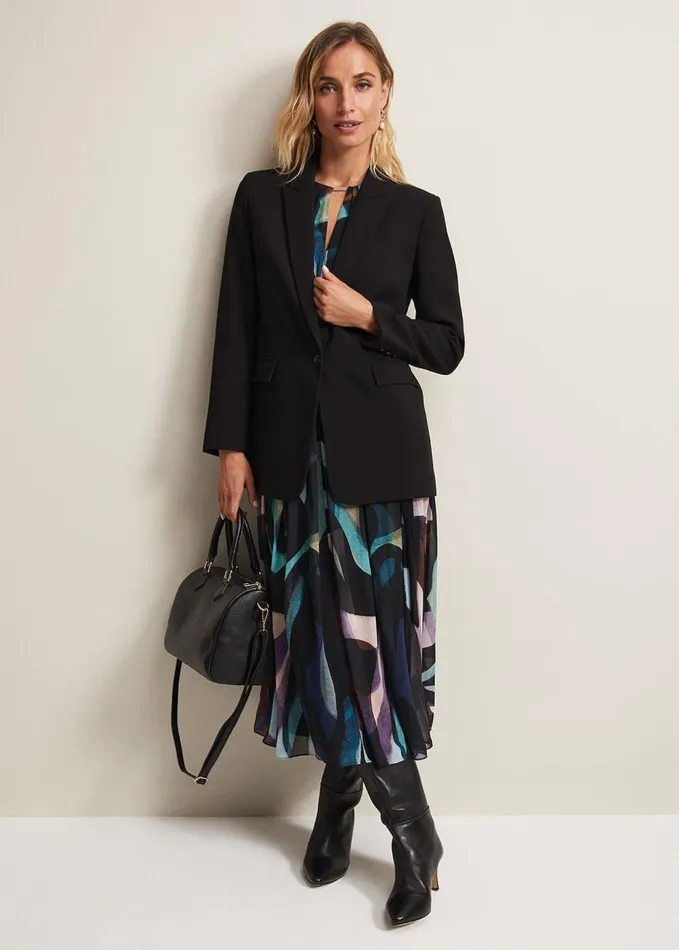 Phase Eight Neah Black Crepe Blazer Black Women Jackets