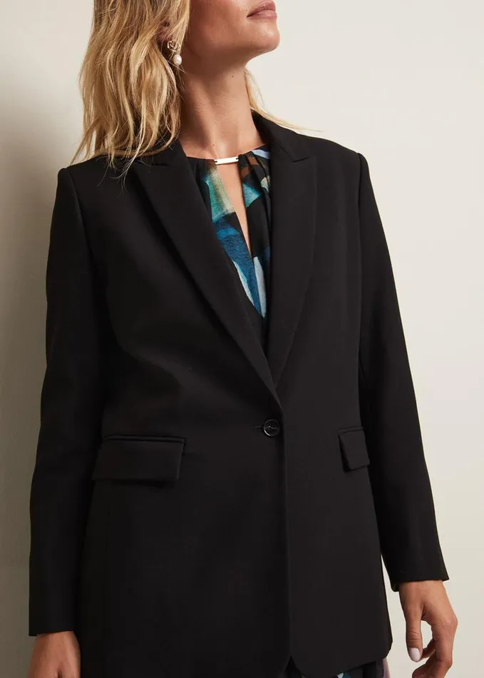 Phase Eight Neah Black Crepe Blazer Black Women Jackets