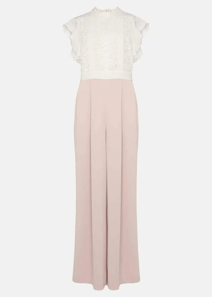 Phase Eight Niamh Lace Bodice Wide Leg Jumpsuit Ivorycameo Women Dresses