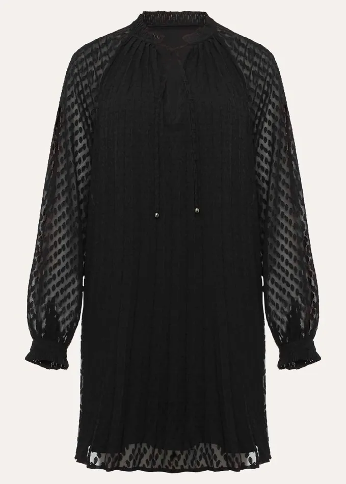 Phase Eight Nikkita Pleated Swing Mini Dress Black Women Dresses