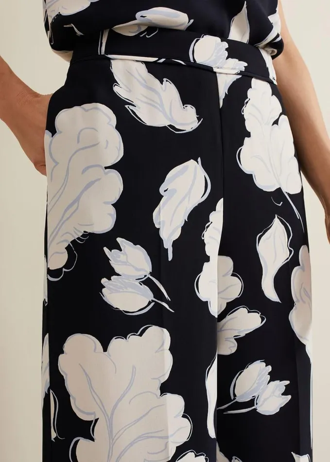 Phase Eight Noelle Floral Print Culotte Navy Women Trousers