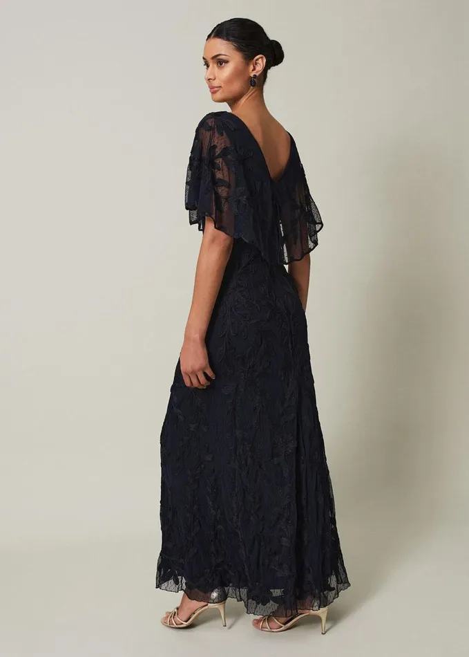 Phase Eight Noelle Navy Tapework Maxi Dress Navy Women Dresses