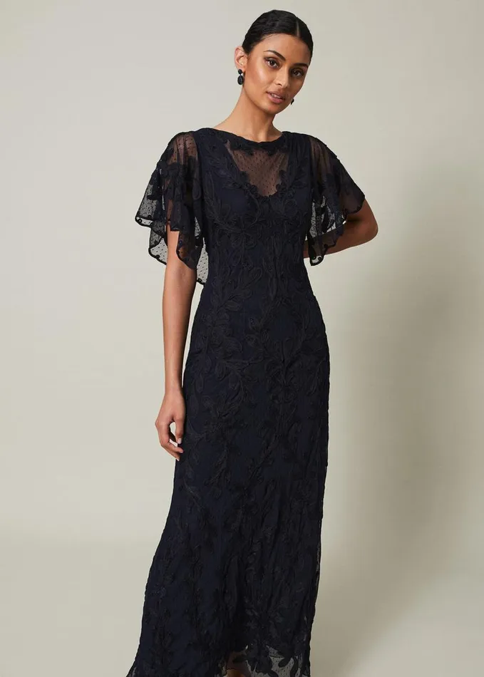 Phase Eight Noelle Navy Tapework Maxi Dress Navy Women Dresses