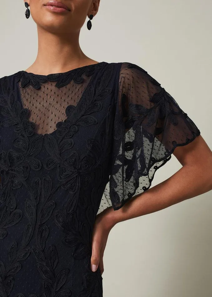 Phase Eight Noelle Navy Tapework Maxi Dress Navy Women Dresses