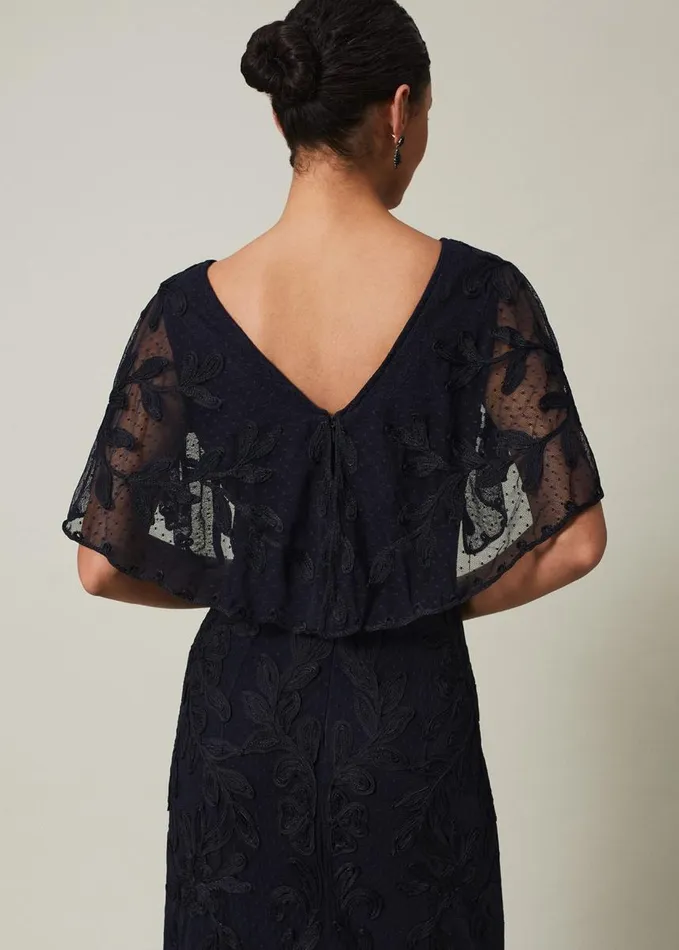 Phase Eight Noelle Navy Tapework Maxi Dress Navy Women Dresses