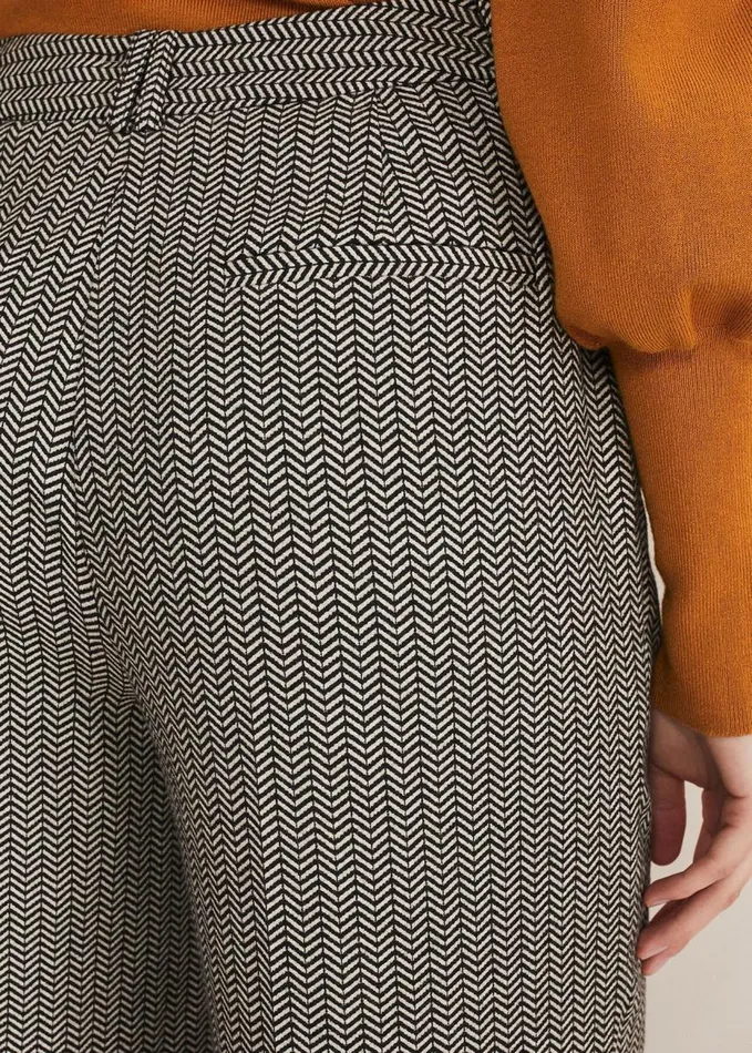 Phase Eight Nouria Herringbone Tapered Trouser Blackcream Women Trousers