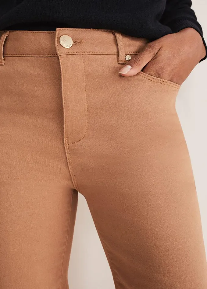 Phase Eight Ocha Straight Leg Jeans Dark Camel Women Trousers