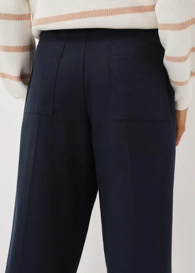 Phase Eight Odette Pleated Crop Trousers Navy Women Trousers
