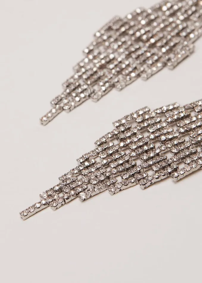 Phase Eight Oversized Stone Drop Earrings Silver Women Jewellery