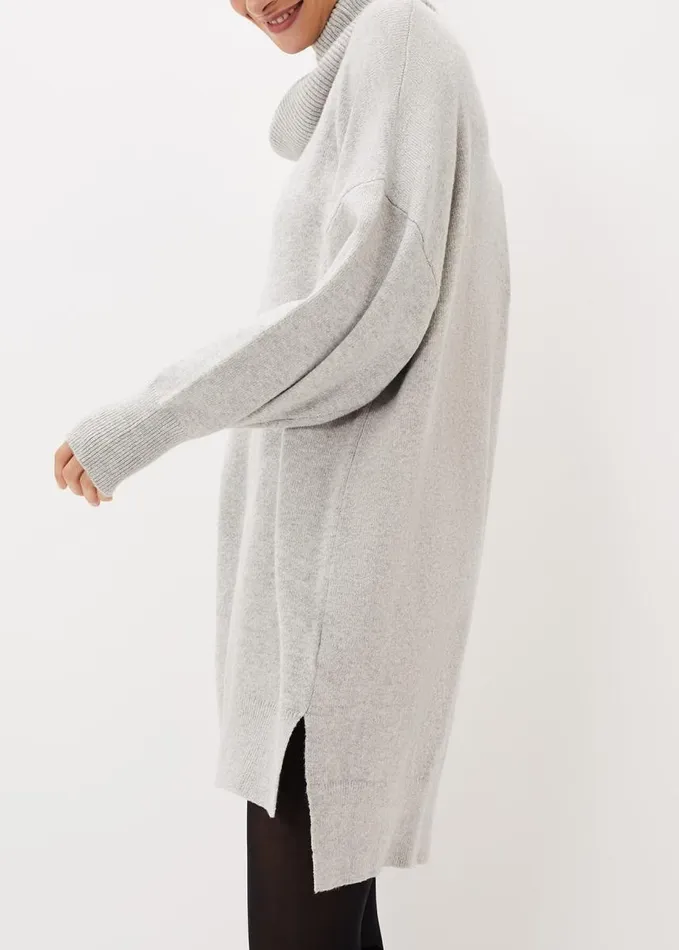 Phase Eight Palmer Cowl Neck Jumper Dress Grey Women Dresses