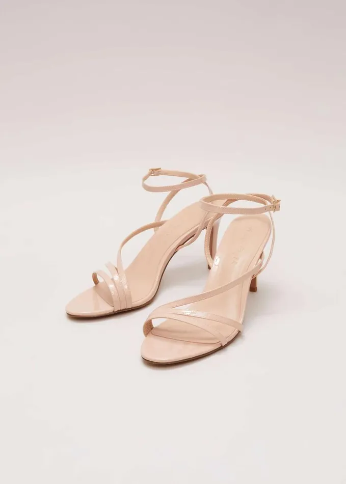Phase Eight Patent Barely There Strappy Sandal Pale Pink Women Occasion Shoes