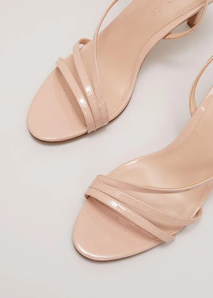 Phase Eight Patent Barely There Strappy Sandal Pale Pink Women Occasion Shoes