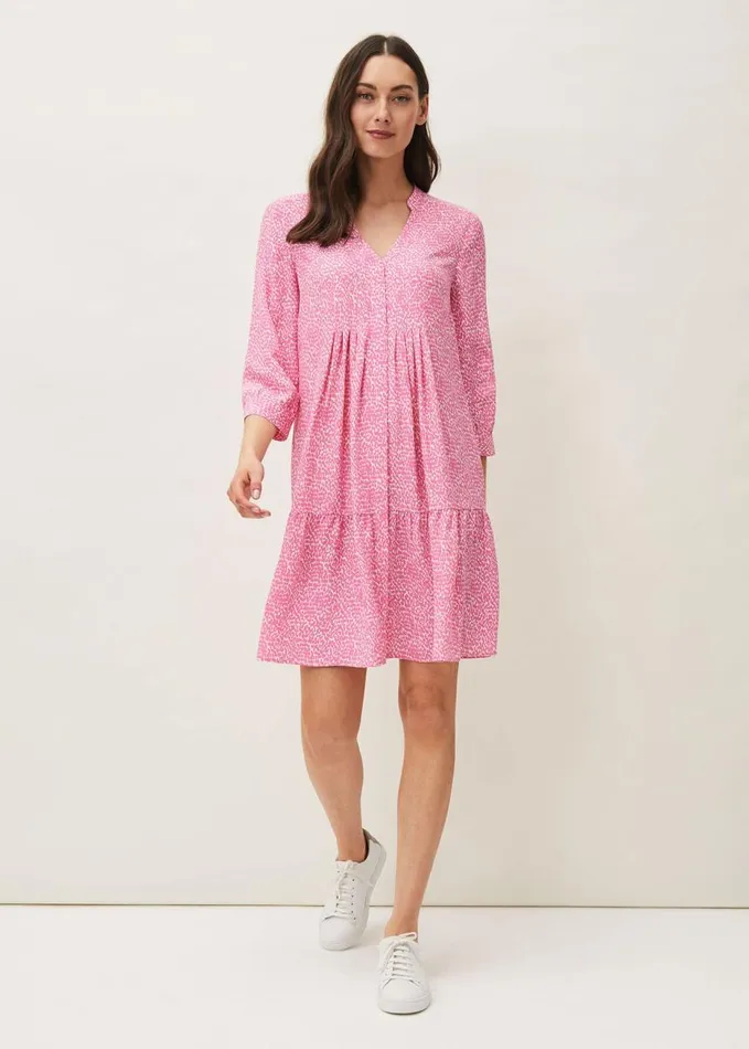 Phase Eight Penele Swing Dress Pinkivory Women Dresses