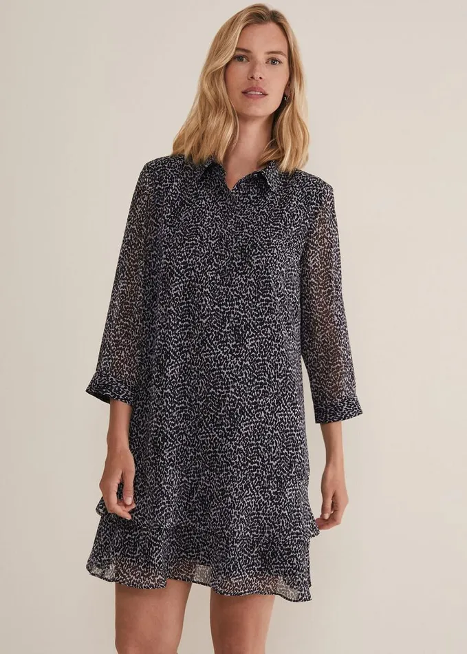 Phase Eight Penelope Chiffon Mini Dress Blackmulti Women Dresses