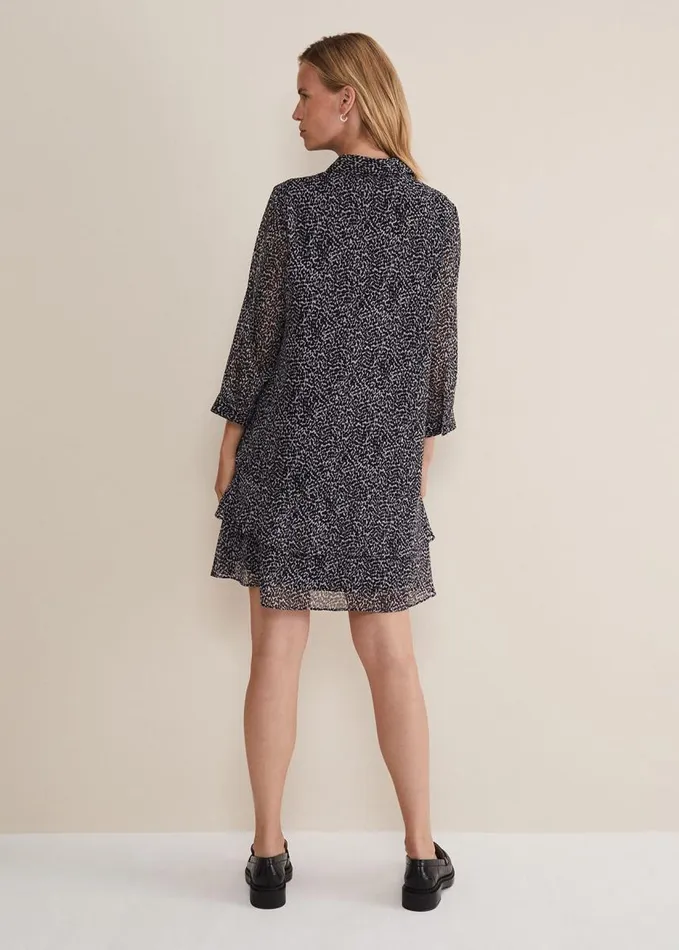 Phase Eight Penelope Chiffon Mini Dress Blackmulti Women Dresses