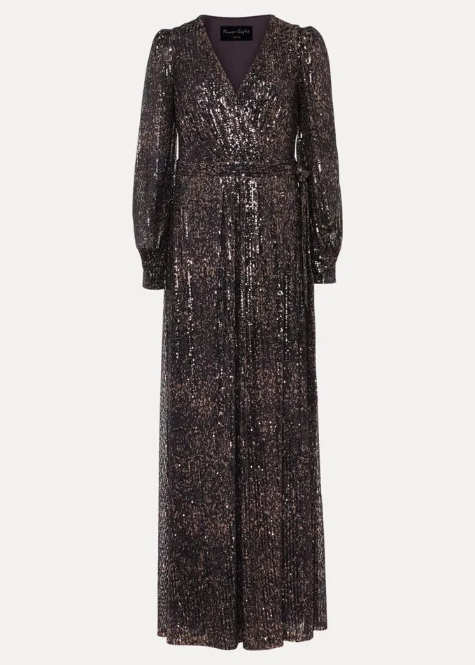 Phase Eight Petite Amily Sequin Maxi Dress Rose Gold Women Dresses