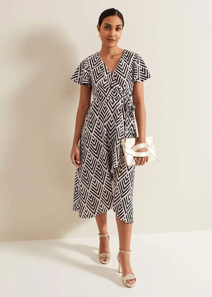 Phase Eight Petite Julissa Print Wrap Dress Multicoloured Women Petite Dresses