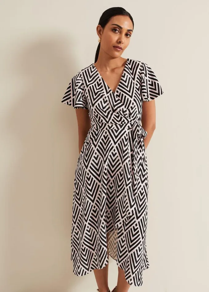 Phase Eight Petite Julissa Print Wrap Dress Multicoloured Women Petite Dresses