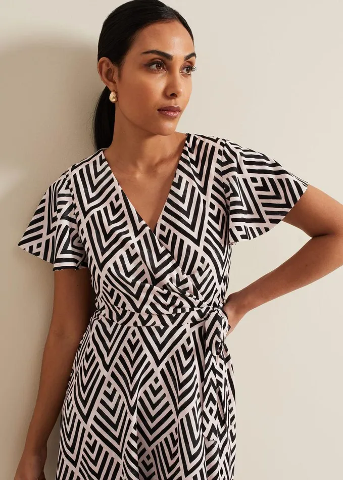 Phase Eight Petite Julissa Print Wrap Dress Multicoloured Women Petite Dresses