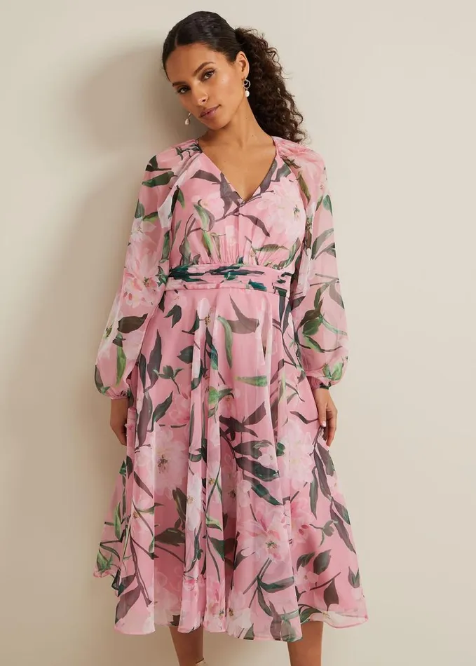 Phase Eight Petite Lina Printed Midi Dress Multicoloured Women Dresses