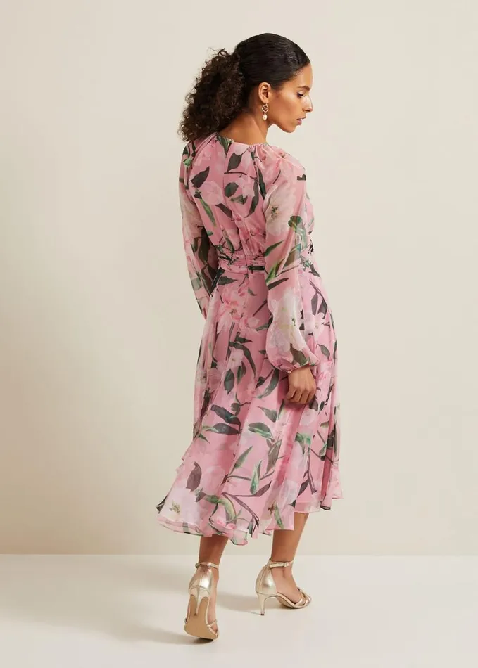 Phase Eight Petite Lina Printed Midi Dress Multicoloured Women Dresses