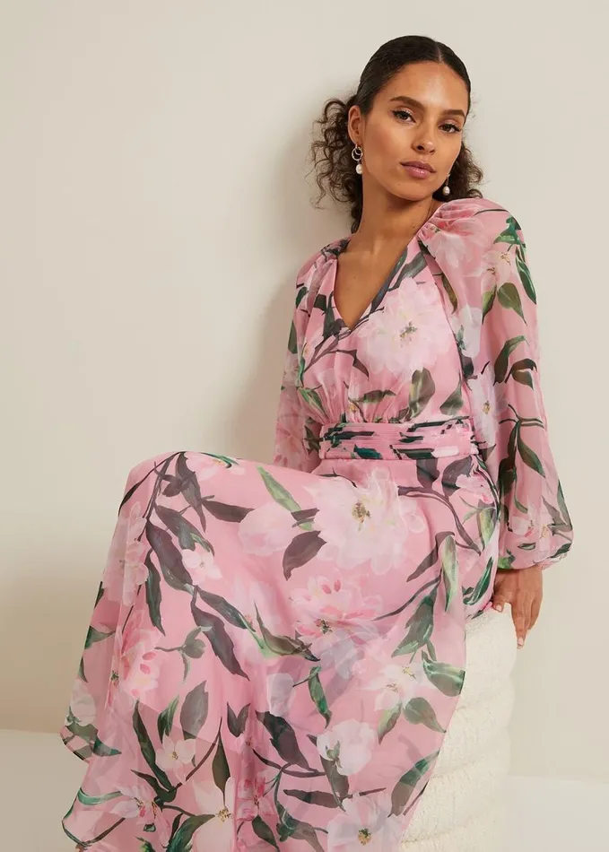 Phase Eight Petite Lina Printed Midi Dress Multicoloured Women Dresses