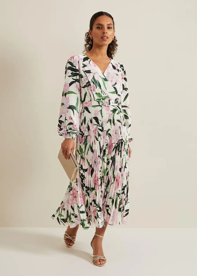 Phase Eight Petite Penny Floral Midi Dress Multicoloured Women Dresses