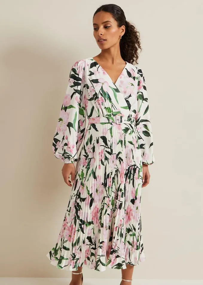 Phase Eight Petite Penny Floral Midi Dress Multicoloured Women Dresses