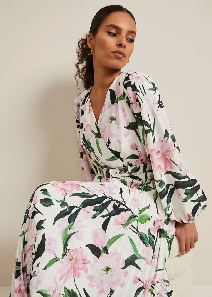 Phase Eight Petite Penny Floral Midi Dress Multicoloured Women Dresses