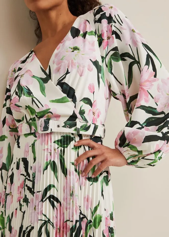 Phase Eight Petite Penny Floral Midi Dress Multicoloured Women Dresses