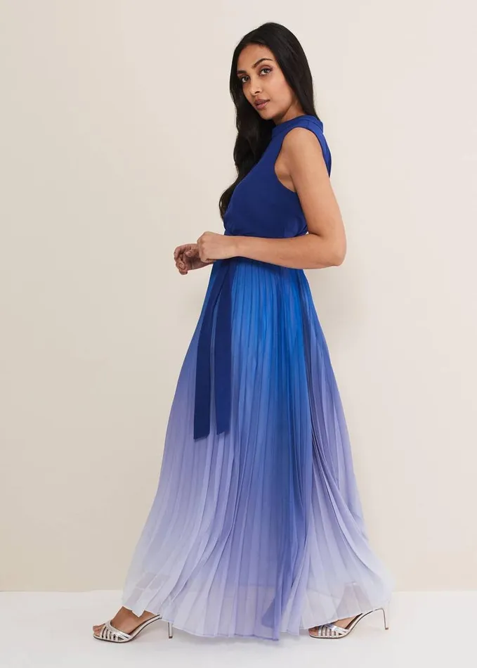 Phase Eight Petite Piper Ombre Maxi Dress Blues Women Petite Dresses