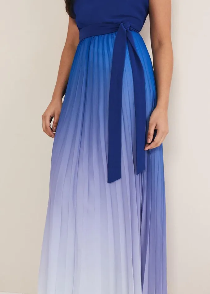 Phase Eight Petite Piper Ombre Maxi Dress Blues Women Petite Dresses