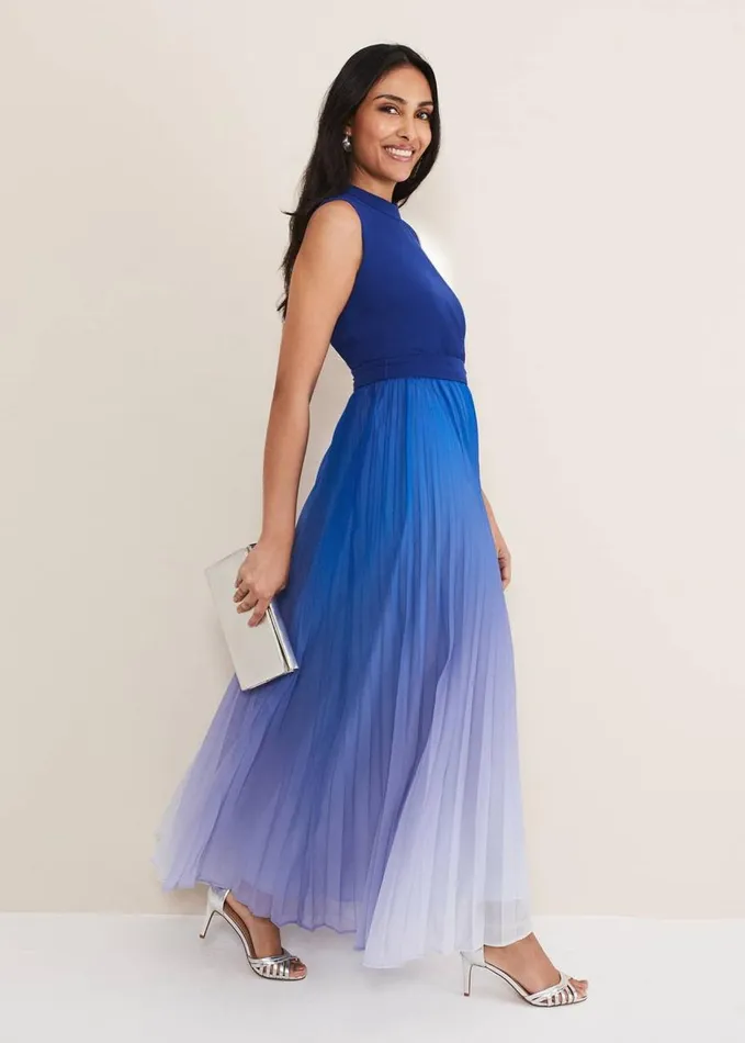 Phase Eight Petite Piper Ombre Maxi Dress Blues Women Petite Dresses