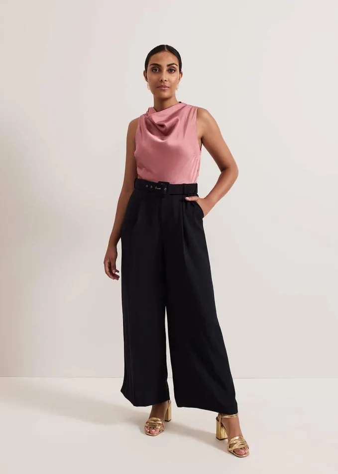Phase Eight Petite Sabina Satin Wide Leg Jumpsuit Multicoloured Women Dresses