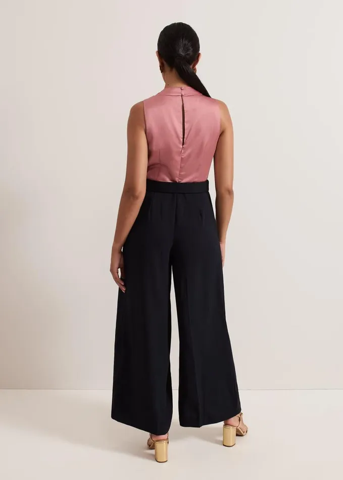 Phase Eight Petite Sabina Satin Wide Leg Jumpsuit Multicoloured Women Dresses