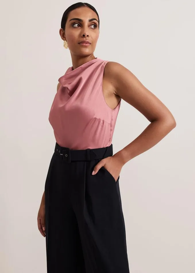 Phase Eight Petite Sabina Satin Wide Leg Jumpsuit Multicoloured Women Dresses