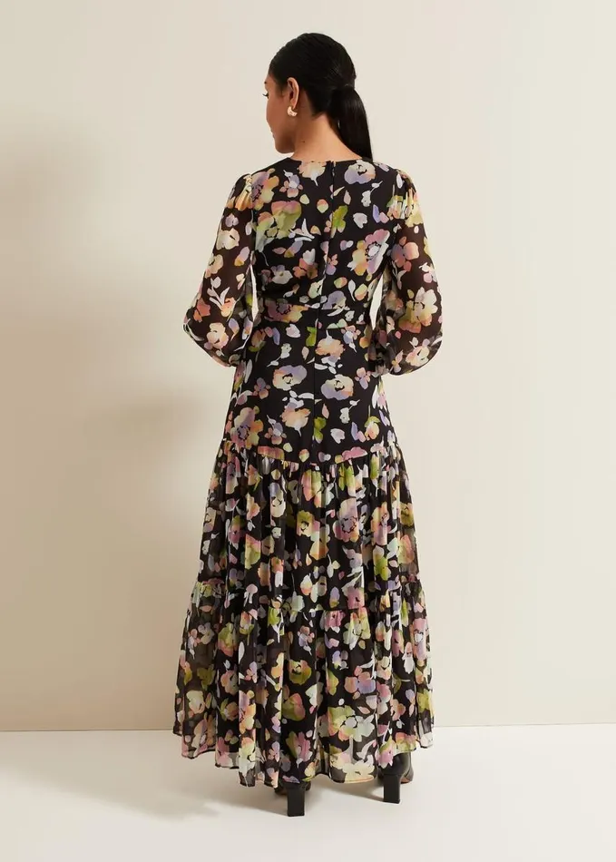 Phase Eight Petite Sandra Floral Maxi Dress Black Multi Women Dresses