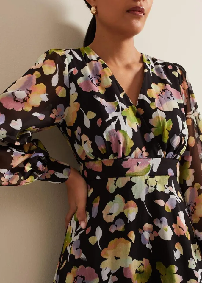 Phase Eight Petite Sandra Floral Maxi Dress Black Multi Women Dresses