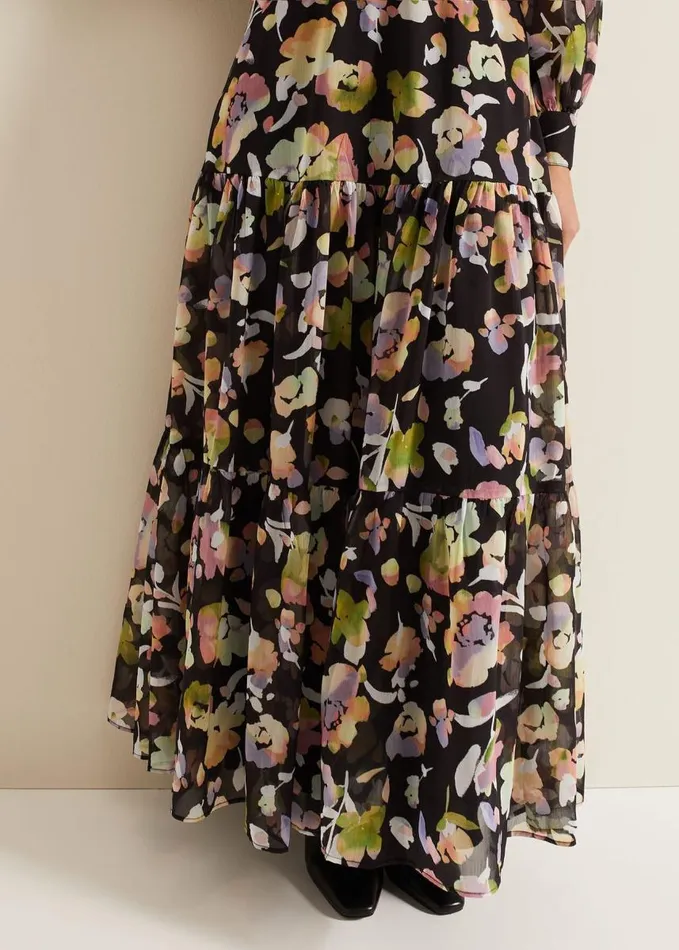 Phase Eight Petite Sandra Floral Maxi Dress Black Multi Women Dresses