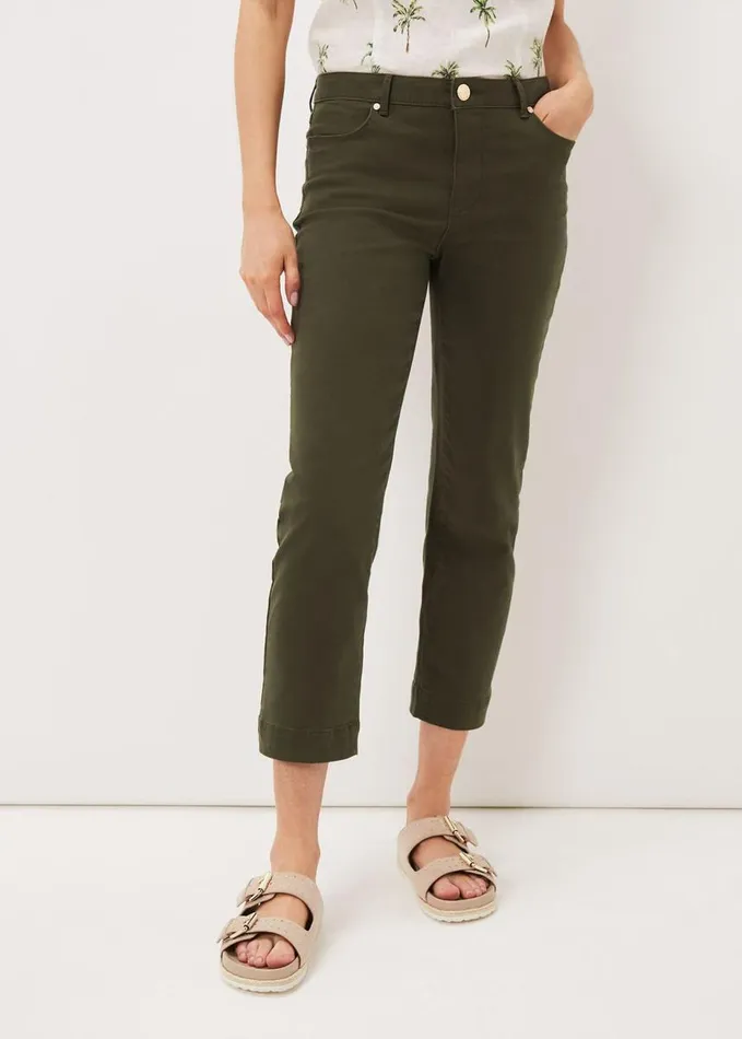 Phase Eight Ramona Straight Leg Jeans Khaki Women Trousers